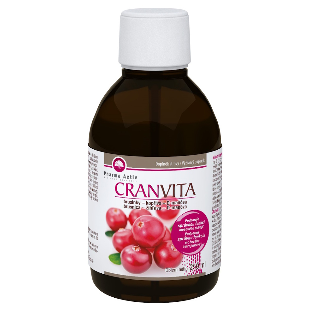 Pharma Activ CRANVITA brusinky-kopřiva-D-manósa sirup pre zdravie močových ciest 250 ml kúpite na Mojalekaren.sk