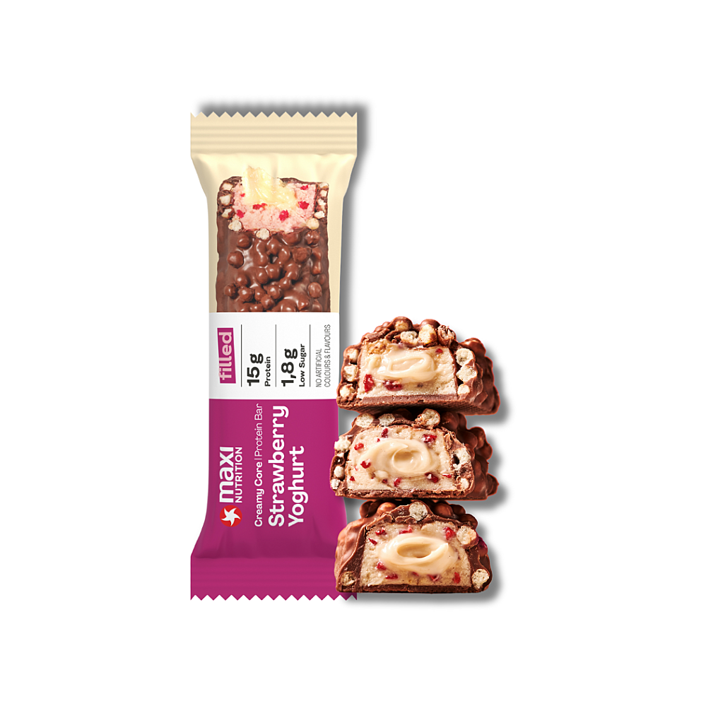 E-shop MAXI NUTRITION Creamy Core Protein bar jahodový jogurt 45 g