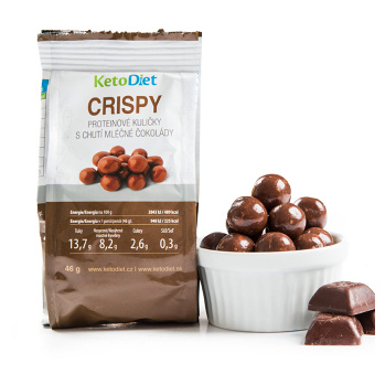 KETODIET Crispy proteínové guličky v mliečnej čokoláde 46 g