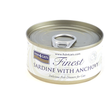 FISH4CATS Konzerva pre mačky Finest sardinka s ančovičkami 70 g