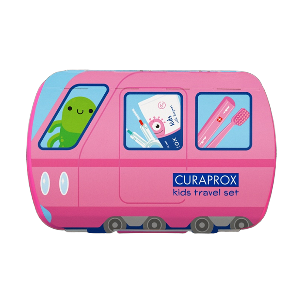 Curaprox Travel set KIDS ružový
