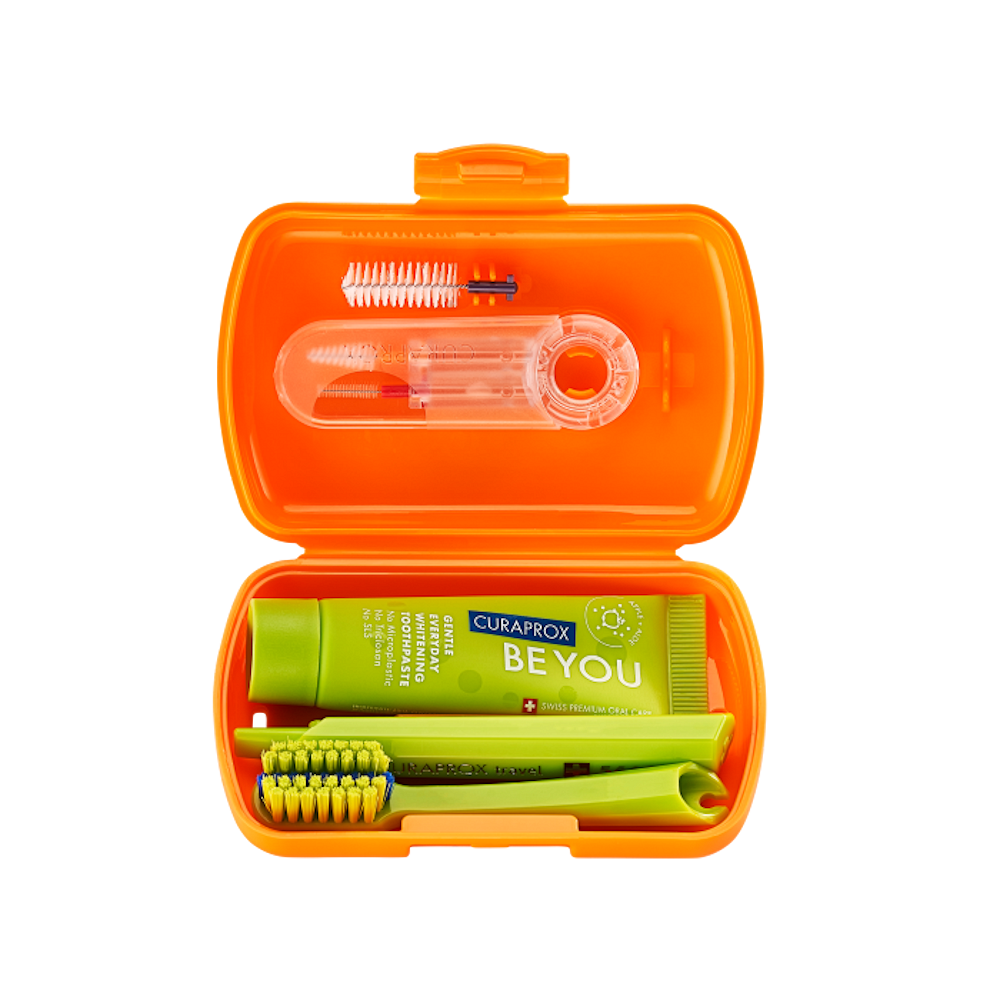 CURAPROX Travel set ORTHO oranžový 1 kus