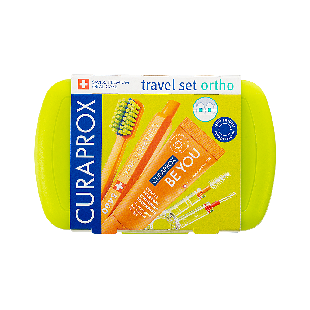 CURAPROX Travel set ORTHO zelený 1 kus
