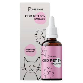 CURE POINT CBD PET 5% olej pre psov a mačky s príchuťou klobásy 10 ml