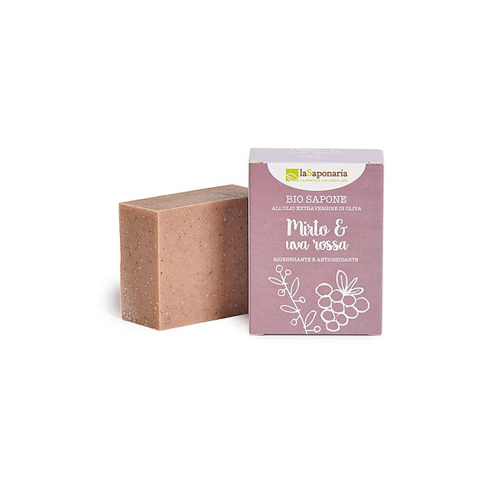 E-shop LA SAPONARIA Tuhé olivové mydlo BIO Myrta a červené hrozno 100 g