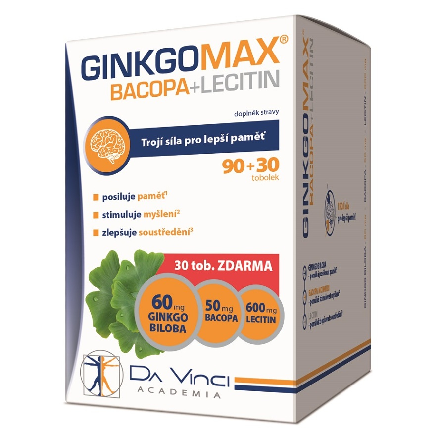 DA VINCI ACADEMIA Ginkgomax + Bacopa + Lecitín, 120 tobolek kúpite na Mojalekaren.sk