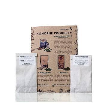 Dárek konopné produkty (konopný čaj a pečené konopné semienka)