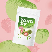 DARČEK MATCHA TEA Mrazom sušené jahody v bielej čokoláde s matcha 70 g