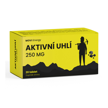 DARČEK MOVIT ENERGY Aktívne uhlie 250 mg 20 tabliet (Darček k produktu) - Jednozložkové