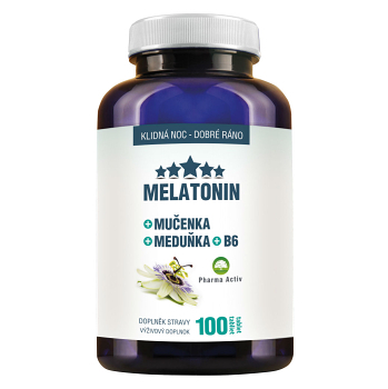 DÁREK PHARMA ACTIV Melatonin 700 g Mučenka Meduňka + B6 100 tablet
