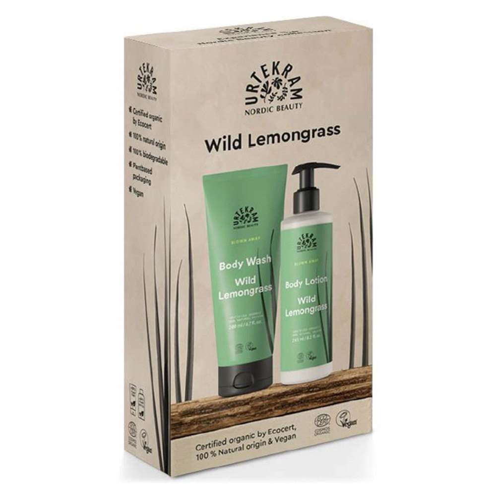 URTEKRAM Citrónová tráva Sprchový gél 200 ml + Telové mlieko 245 ml Darčekové balenie
