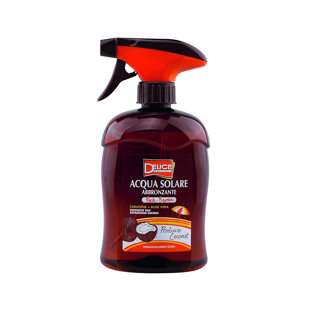 DELICE SOLAIRE Opaľovacia voda Fresh Bronze s vôňou kokosu 500 ml