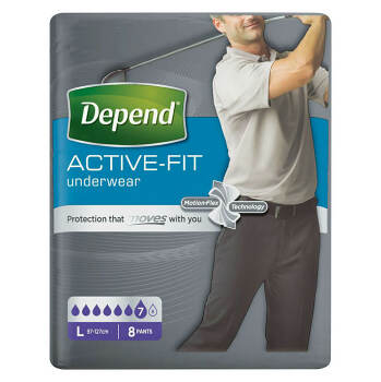 DEPEND Active-Fit absorpčné nohavičky pre mužov 7 kvapiek veľ. L 8 kusov