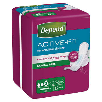 DEPEND Active-Fit normal inkontinenčné vložky 3 kvapky 12 kusov