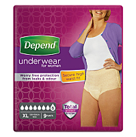 DEPEND Super inkontinenčné nohavičky veľkosť XL 9 kusov