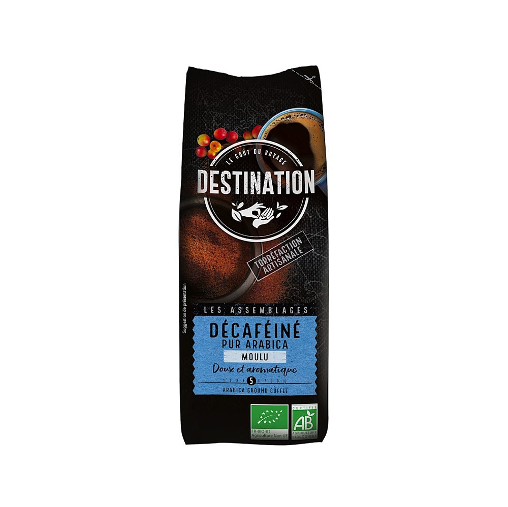 DESTINATION Káva mletá bez kofeínu 100% arabika BIO 250g