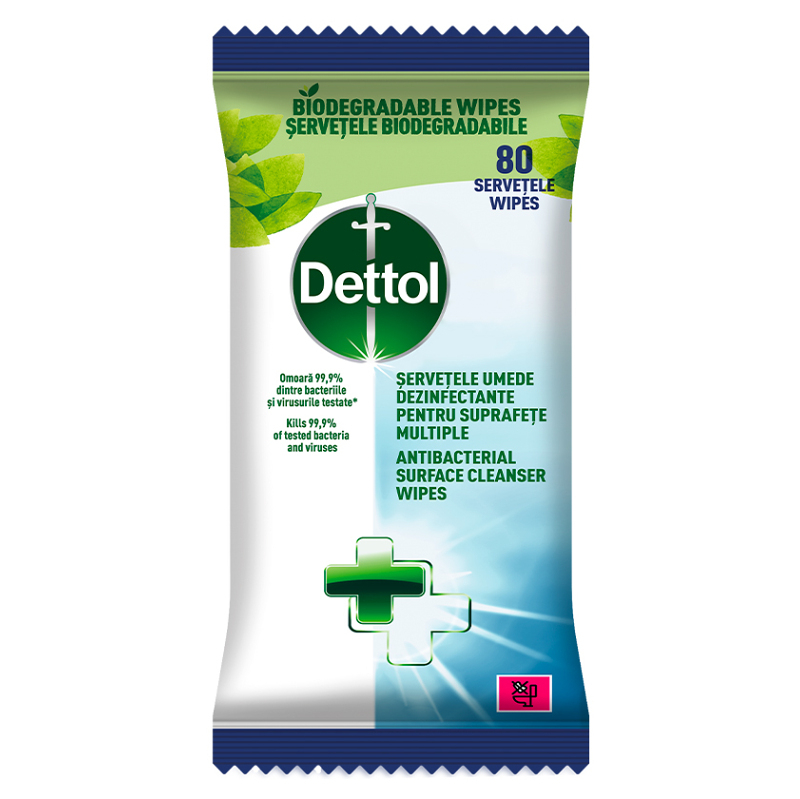DETTOL Antibakteriálne obrúsky na povrchy 80 ks