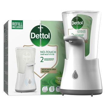 DETTOL Bezdotykový dávkovač mydla Aloe Vera a vitamín E 250 ml (Bezdotykové dávkovače) - Bezdotykové