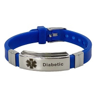 DIA-WAY Silikónový náramok Diabetic, Farba: Modrá