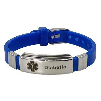 DIA-WAY Silikónový náramok Diabetic, Farba: Modrá (Zdravotnícke pomôcky pre diabetikov)