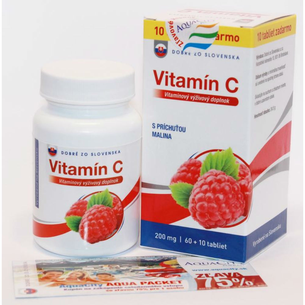 DOBRÉ ZO SLOVENSKA Vitamín C 200 mg malina 60 + 10 tabliet kúpite na Mojalekaren.sk