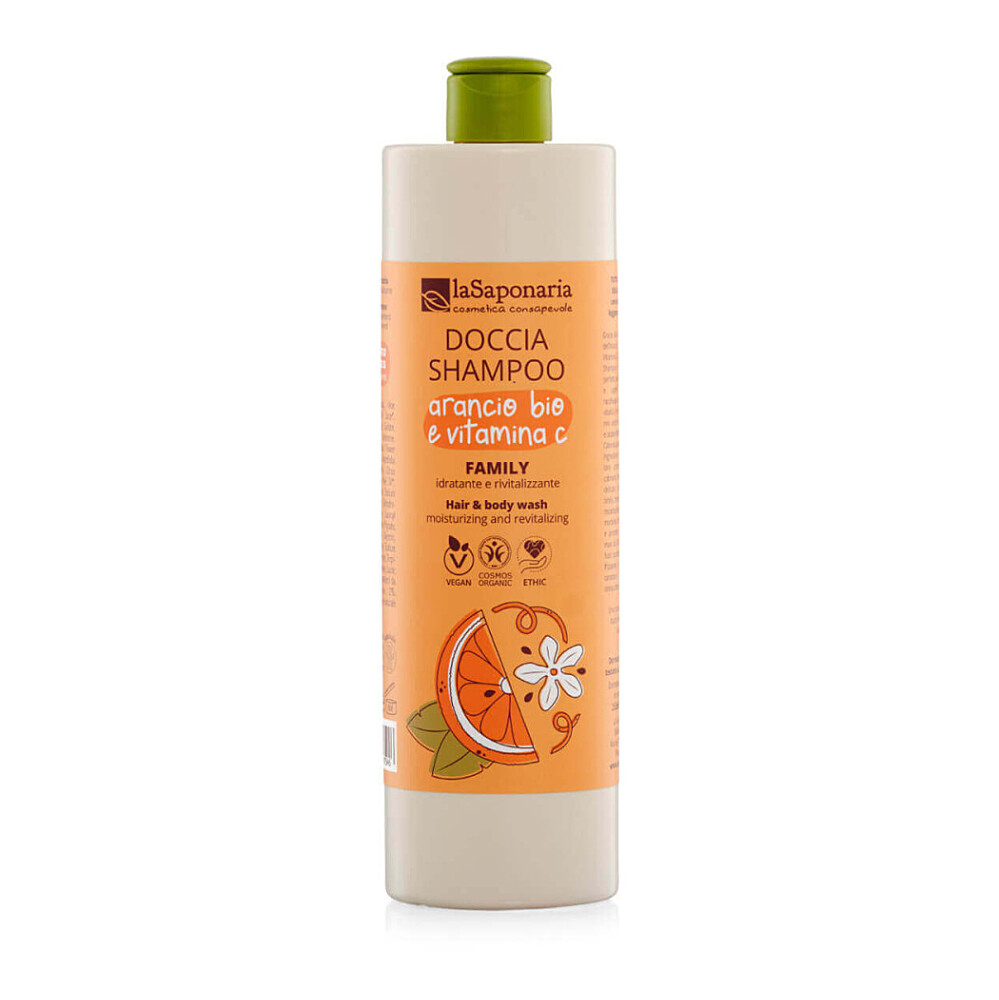 LA SAPONARIA Sprchový gél a šampón 2v1 s BIO pomarančom a vit.C 500 ml