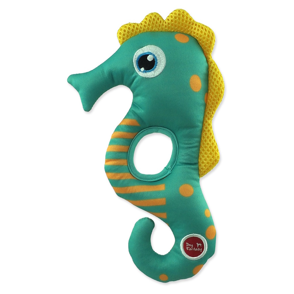 Hračka Dog Fantasy Water Float morský koník pískací a plávajúci zelená 22,5cm