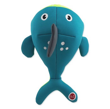 DOG FANTASY Water Float Pískacia a plávajúca veľryba turkysová 28 cm (Hračky pre psov)
