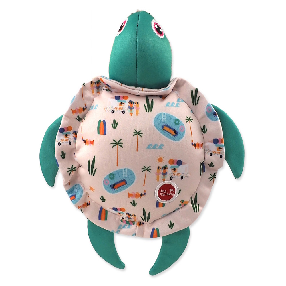 Hračka Dog Fantasy Water Float korytnačka pískacia a plávajúca zelená 25,5cm