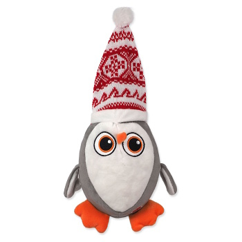 DOG FANTASY Winter Tale Pískací tučniak s čiapkou 40 cm (Hračky pre psov)