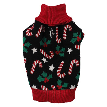 DOG FANTASY Winter Tale Sveter pre psov vianočný motív čierny 1 kus, Veľkosť: S (Oblečenie pre psov)