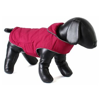 DOODLEBONE Obojstranná zimná bunda pre psov, raspberry/navy, veľkosť XL
