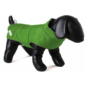DOODLEBONE Obojstranná zimná bunda pre psov, zelená/oranžová, veľkosť M