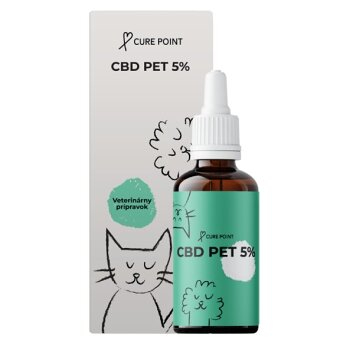CURE POINT CBD Pet 5% Olej pre psov, mačky a kone 10 ml (Veterinárne výživové doplnky na nervovú sústavu)