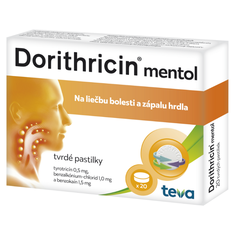 DORITHRICIN Mentol 20 tvrdých pastiliek kúpite na Mojalekaren.sk
