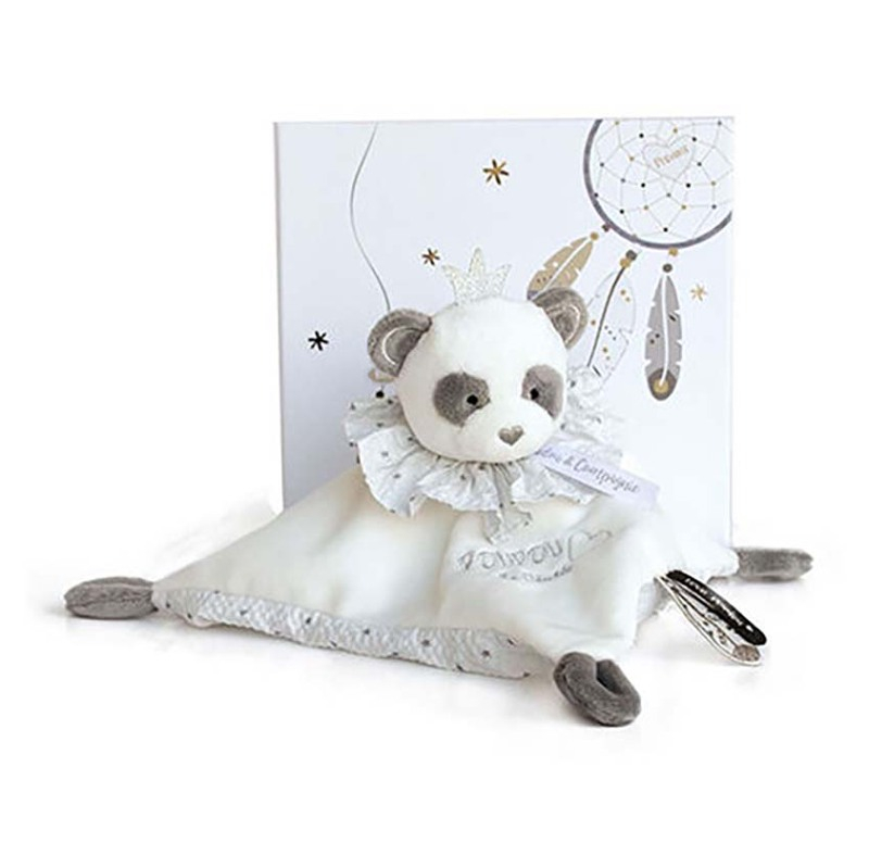 DOUDOU Darčeková sada plyšový muchláčik panda 20 cm