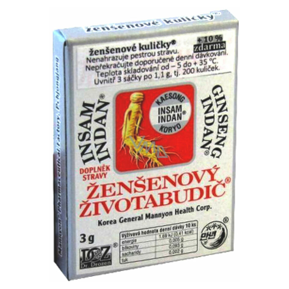 E-shop DR.DROZDEN Ženšenový životabudič K.K.Insam Indan 200 guličiek