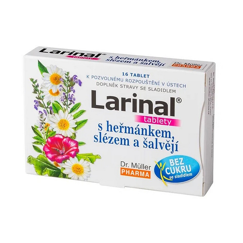 DR. MÜLLER Larinal s harmančekom, slezom a šalviou 16 tabliet