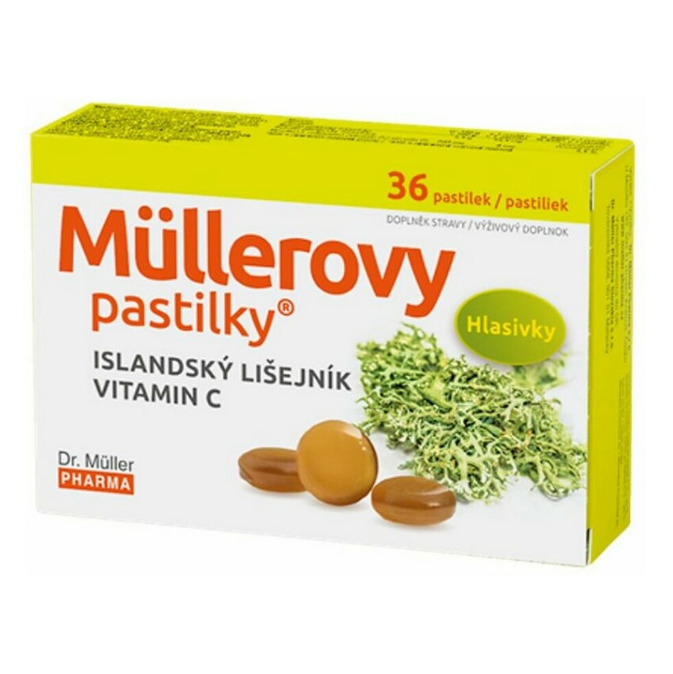 Dr. Müller Müllerovy pastilky® islandský lišejník pastilky pri ťažkostiach s hlasom 36 ks