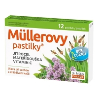 DR. MÜLLER Müllerove pastilky s skorocelom, materinou dúškou bez cukru 12 pastiliek