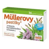DR. MÜLLER Müllerove pastilky s skorocelom, materinou dúškou bez cukru 36 pastiliek