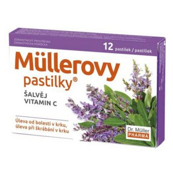 DR. MÜLLER Müllerovy pastilky so šalviou a vitamínom C 24 pastiliek