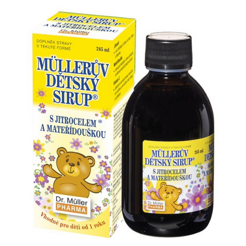 Dr. Müller Müllerov detský sirup® so skorocelom a materinou dúškou sirup na podporu imunity, zníženie miery únavy a vyčerpania 245 ml kúpite na Mojalekaren.sk