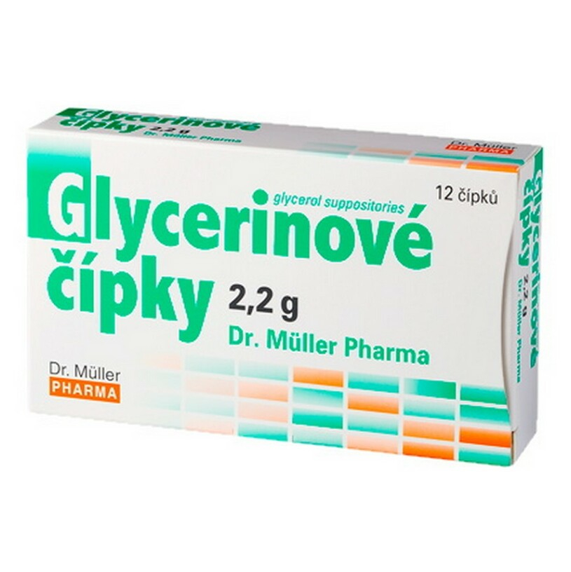 Dr. Müller Glycerínové čapíky 2,2 g čapíky na podporu zdravia vylučovacej sústavy 12 ks