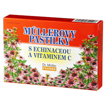 DR. MÜLLER Müllerovy pastilky s echinacea a vitamínom C 12 pastiliek