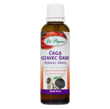 DR.POPOV Čaga hrdzavec šikmý bylinné kvapky 50 ml (Bylinné výživové doplnky) - Prírodné
