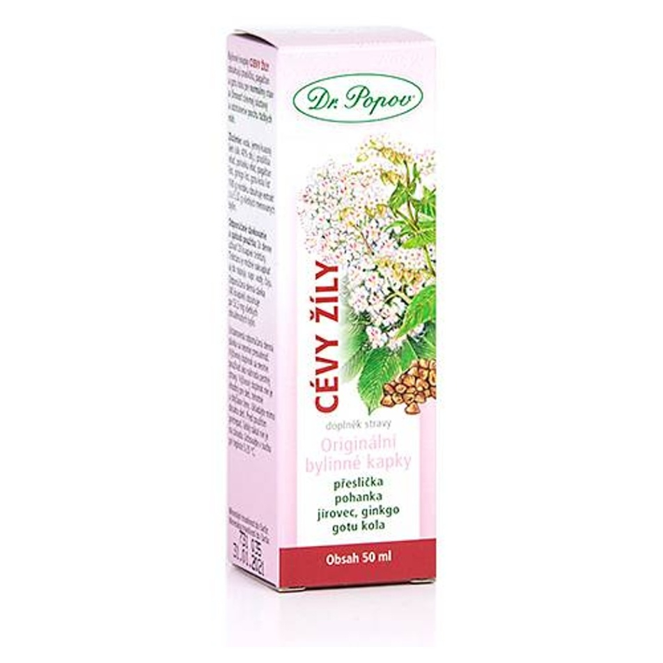 Dr. Popov Originální bylinné kapky Krvné cievy a žily kvapky na podporu správnej činnosti cievnej sústavy 50 ml