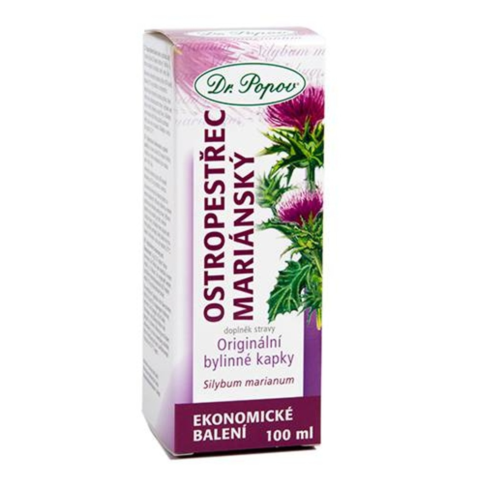 Dr. Popov Ostropestrec mariánsky originálne bylinné kvapky bylinná tinktúra 100 ml