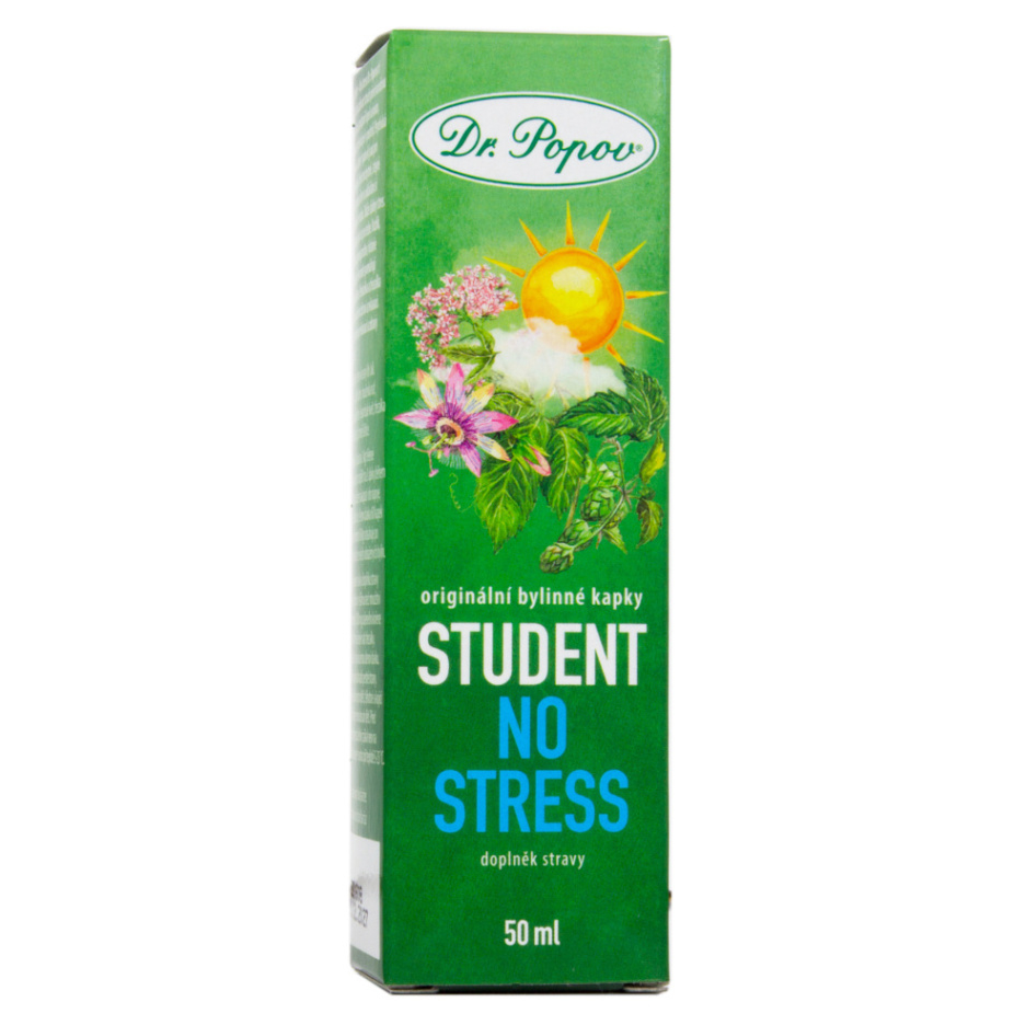 Dr. Popov Originální bylinné kapky Študent No stress bylinné kvapky na podporu duševnej rovnováhy 50 ml