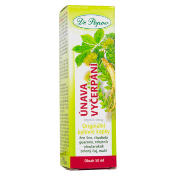 DR.POPOV Únava a vyčerpanie originálnej bylinnej kvapky 50 ml (Bylinné výživové doplnky) - Prírodné